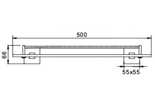 Полка стеклянная Haiba HB8907 чёрный матовый